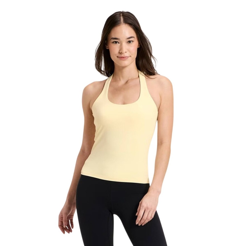 All in Motion Women's Yellow Everyday Soft Halter Tank Top Size Medium